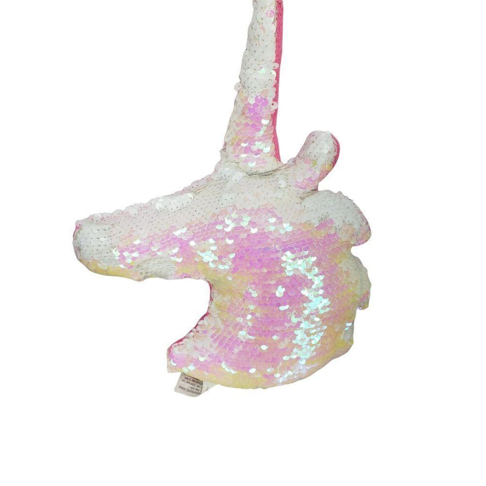 Fashion Angels Flip Sequin Unicorn Head Plush Pillow Pink Iridescent 12236